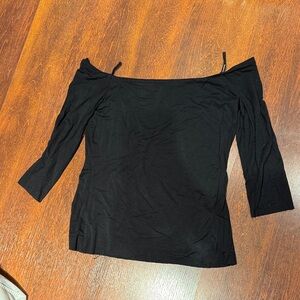 Bailey 44 Black Off-the-Shoulder Long Sleeve Top